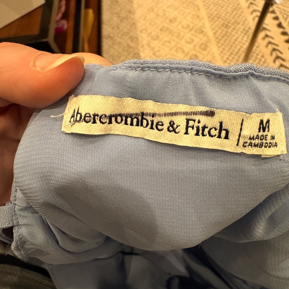 Abercrombie & Fitch Ruched Sky Blue Dress - Picture 2 of 4